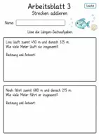 Vorschau - Arbeitsblätter - Sachaufgaben mit Längen Klasse 4 | Mathematik Klasse 4 | 10 Arbeitsblätter als PDF - Seite 3