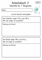 Vorschau - Arbeitsblätter - Sachaufgaben mit Gewichten Klasse 4 | Mathematik Klasse 4 | 10 Arbeitsblätter als PDF - Seite 2