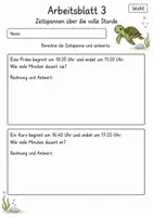 Vorschau - Arbeitsblätter - Sachaufgaben mit Zeit Klasse 4 | Mathematik Klasse 4 | 10 Arbeitsblätter als PDF - Seite 3