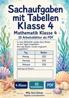 Vorschau - Arbeitsblätter - Sachaufgaben mit Tabellen Klasse 4 | Mathematik Klasse 4 | 10 Arbeitsblätter als PDF - Deckblatt