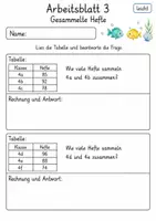 Vorschau - Arbeitsblätter - Sachaufgaben mit Tabellen Klasse 4 | Mathematik Klasse 4 | 10 Arbeitsblätter als PDF - Seite 3
