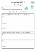 Vorschau - Arbeitsblätter - Frage Rechnung Antwort Klasse 4 | Mathematik Klasse 4 | 10 Arbeitsblätter als PDF - Seite 1