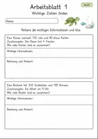 Vorschau - Arbeitsblätter - Informationen entnehmen Mathematik | Mathematik Klasse 4 | 10 Arbeitsblätter als PDF - Seite 1