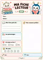 Aperçu - Fiches - Fiches lecteur – Maternelle au CM2 | Couleur & N&B - Page 1