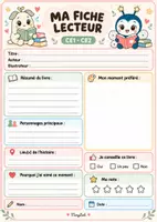 Aperçu - Fiches - Fiches lecteur – Maternelle au CM2 | Couleur & N&B - Page 2