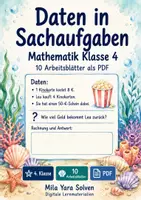 Vorschau - Arbeitsblätter - Daten in Sachaufgaben | Mathematik Klasse 4 | 10 Arbeitsblätter als PDF - Deckblatt