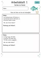Vorschau - Arbeitsblätter - Daten in Sachaufgaben | Mathematik Klasse 4 | 10 Arbeitsblätter als PDF - Seite 1