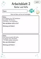 Vorschau - Arbeitsblätter - Daten in Sachaufgaben | Mathematik Klasse 4 | 10 Arbeitsblätter als PDF - Seite 2