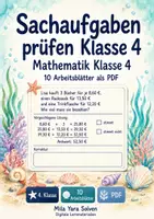 Vorschau - Arbeitsblätter - Sachaufgaben prüfen Klasse 4 | Mathematik Klasse 4 | 10 Arbeitsblätter als PDF - Deckblatt