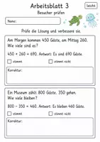 Vorschau - Arbeitsblätter - Sachaufgaben prüfen Klasse 4 | Mathematik Klasse 4 | 10 Arbeitsblätter als PDF - Seite 3