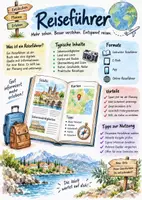 Vorschau - Arbeitsblätter - Lernplakat + AB mit Fragen zum Thema "Reiseführer" + Lösungsblatt + Infografik - Deckblatt