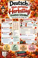 Vorschau - Stundenentwürfe - 🍁Mein perfekter Herbsttag – Kreatives Schreiben mit Schreibplanung | Deutsch Sek 1 - Deckblatt