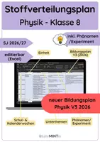 Vorschau - Lehrpläne/Lehrermaterial - Stoffverteilungsplan Physik - Klasse 8 (SJ 2026/27 BW) - Deckblatt