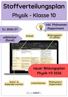 Vorschau - Lehrpläne/Lehrermaterial - Stoffverteilungsplan Physik - Klasse 10 (SJ 2026/27 BW) - Deckblatt
