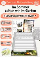 Vorschau - Unterrichtsreihen - Sommer Abschreibübung "Zelten im Garten" in 6 Schul - Druckschriften und in 2 Schwierigkeitsstufen (D-A-CH) - Seite 2