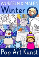 Vorschau - Stundenentwürfe - Kunst Winter Würfeln und Malen - Pop Art Fensterdeko - Deckblatt