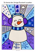 Vorschau - Stundenentwürfe - Kunst Winter Würfeln und Malen - Pop Art Fensterdeko - Seite 1