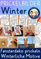 Vorschau - Stundenentwürfe - Fensterdeko Winter prickeln Kunst Fensterbilder - Deckblatt