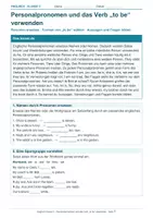 Vorschau - Arbeitsblätter - Arbeitsblatt Englisch Klasse 5 – Personalpronomen und to be verwenden - Deckblatt