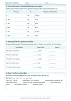 Vorschau - Arbeitsblätter - Arbeitsblatt Englisch Klasse 5 – Possessivbegleiter richtig verwenden - Seite 1