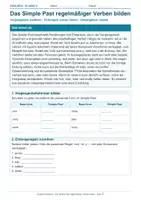 Vorschau - Arbeitsblätter - Arbeitsblatt Englisch Klasse 6 – Simple Past regelmäßiger Verben bilden - Deckblatt