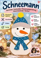 Vorschau - Mal- und Bastelvorlagen - Schneemann Bastelvorlage Fensterbild Kunststunde - Deckblatt