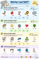 Vorschau - Arbeitsblätter - Lernpaket für die 1. und teilweise 2. Klasse. Der Schwerpunkt liegt auf Lesen, Buchstaben, Sprachverständnis - Seite 1