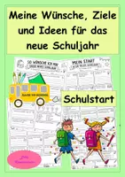 Vorschau - Mal- und Bastelvorlagen - Schulstart: Meine Wünsche, Ziele und Ideen für das neue Schuljahr - Deckblatt