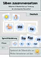 Vorschau - Spiele - Silben zusammensetzen – Bildkarten & Silbenkärtchen | Sprachförderung zur phon. Bewusstheit - Deckblatt