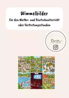 Vorschau - Bildkarten - Wimmelbilder für den Mathe- und Deutschunterricht oder Vertretungsstunden - Deckblatt