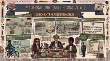 Vorschau - Unterrichtsreihen - Mauerbau 1961 (mit Originalzitat) | Klasse 9/10 - Deckblatt