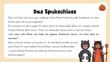 Vorschau - Spiele - Halloween Escape Room Grundschule, Digitale Tafelbilder mit Rätseln, Quiz & Bewegungspause, Klasse 1, Klasse 2 - Seite 2