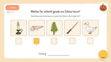 Vorschau - Spiele - Halloween Escape Room Grundschule, Digitale Tafelbilder mit Rätseln, Quiz & Bewegungspause, Klasse 1, Klasse 2 - Seite 3