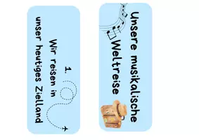 Vorschau - Bildkarten - Stundenablauf musikalische Weltreise - Deckblatt
