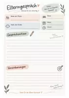 Vorschau - Arbeitsblätter - Protokoll Elterngespräch - Deckblatt