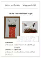 Vorschau - Stundenentwürfe - Papier reißen Unsere Störche werden flügge - Deckblatt