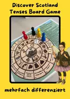 Vorschau - Stundenentwürfe - Scotland Board Game Tenses - spielerisch Grammatik üben - Deckblatt