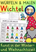 Vorschau - Stundenentwürfe - Kunst Pop Art Wichtel Würfeln und Malen - Weihnachtswichtel - Deckblatt