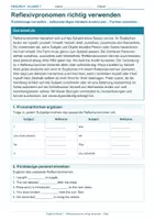 Vorschau - Arbeitsblätter - Arbeitsblatt Englisch Klasse 7 – Reflexivpronomen richtig verwenden - Deckblatt