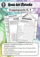 Vorschau - Arbeitsblätter - Haus der Vierecke - Gruppenpuzzle/Stationenarbeit - Deckblatt