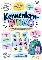 Vorschau - Arbeitsblätter - Kennenlern-Bingo nach den Sommerferien | Eisbrecher-Spiel für Klasse 6–8 | Kennenlernen & Klassengemeinschaft - Deckblatt