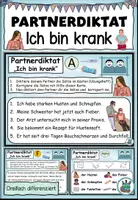 Vorschau - Aufgabenkarten - DaZ - Partnerdiktat "Ich bin krank" DaZ / DaF / Deutsch - Deckblatt