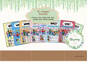 Vorschau - Poster - W-Fragen Posters/ DaZ & DaF/A1-A2 - Deckblatt