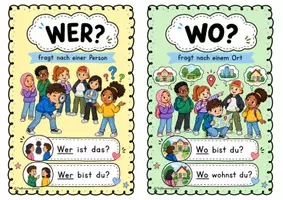 Vorschau - Poster - W-Fragen Posters/ DaZ & DaF/A1-A2 - Seite 1