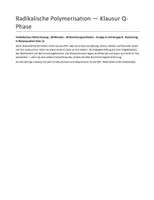 Vorschau - Klassenarbeiten - Klausur Chemie Q-Phase: Radikalische Polymerisation - Seite 1