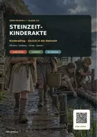 Vorschau - Arbeitsblätter - Steinzeit Kinderalltag - Arbeitsblatt zum Video mit QR-Code und Lösungen - Deckblatt