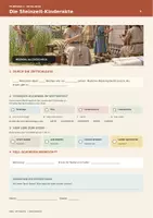 Vorschau - Arbeitsblätter - Steinzeit Kinderalltag - Arbeitsblatt zum Video mit QR-Code und Lösungen - Seite 1