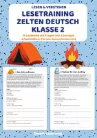 Vorschau - Stundenentwürfe - Leseverständnis Zelten – Klasse 2 | 10 Lesetexte - Deckblatt