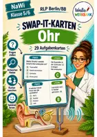 Vorschau - Spiele - Swap-it-Kartenspiel: "Ohr" – bewegtes Klassenspiel für Nawi 5/6 | Farbe & S/W | Duplex- und manueller Druck - Deckblatt