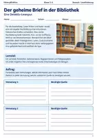 Vorschau - Arbeitsblätter - Bibliothek-Lesespur – Geheimer Brief Klasse 5–6 - Deckblatt